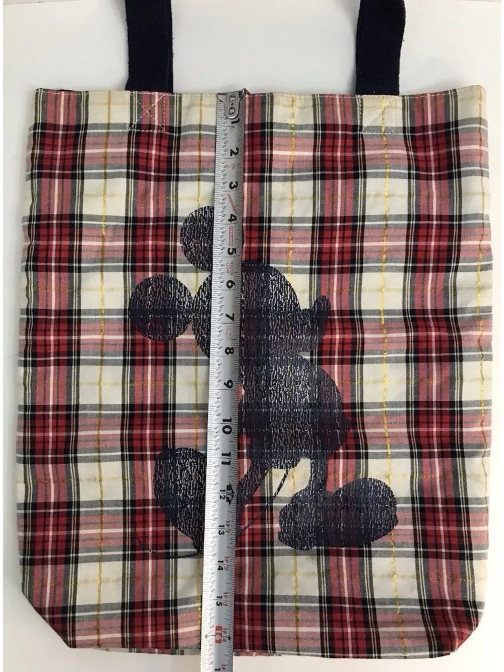 Plaid Mickey Mouse Tote Walt Disney World Disneyland Reusable Bag Magnetic Close